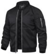 TACVASEN Chaquetas bomber para hombre, chaqueta acolchada térmica, resistente al agua, abrigos de invierno cálidos, Negro, Pequeña