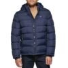 Tommy Hilfiger – Chaqueta acolchada con capucha para hombre (tallas estándar y grande y alto), Medianoche, Grande