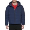 Tommy Hilfiger Chaqueta plegable con capucha de poliéster elástico para hombre, midnight