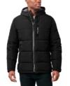 Nautica Chaqueta Puffer Acolchada de Memoria Sintética de Peso Medio para Hombre – Abrigo de Invierno Aislante con Capucha Ajustable, Negro, XL