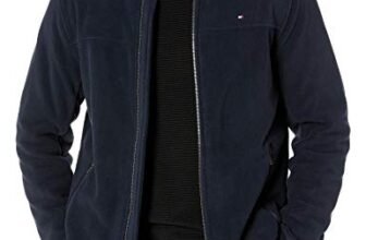Tommy Hilfiger Chaqueta de forro polar clásica con cremallera frontal para hombre, Azul marino, Grande
