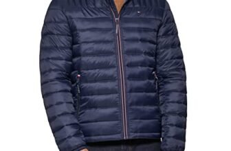 Tommy Hilfiger Ultra Loft Chaqueta ligera y plegable acolchada para hombre (talla estándar y grandes y altos), Medianoche, Mediana