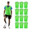 GSi Pinnies deportivos – Paquete de 12 – Tamaño libre para jóvenes y adultos – 5 opciones de color – Fútbol, chaleco de práctica de baloncesto (verde)