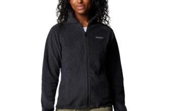 Columbia Benton Springs Chaqueta de vellón con cremallera completa para mujer, color negro, talla XXL