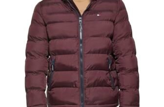 Tommy Hilfiger Chaqueta acolchada con capucha para hombre (Estándar y Big & Tall), port, Mediana