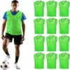 GSi Pinnies deportivos – Paquete de 12 – Tamaño libre para jóvenes y adultos – 5 opciones de color – Fútbol, chaleco de práctica de baloncesto (verde)