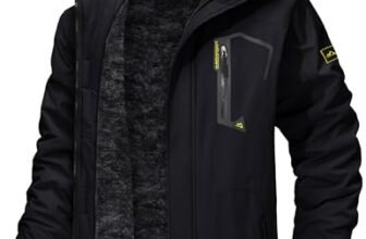 TACVASEN Chaquetas de esquí de invierno para hombre con forro polar resistente al agua, abrigos térmicos acolchados, chaqueta para snowboard, parka, impermeable con capucha, Mediana
