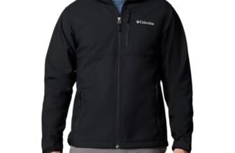 Columbia Chaqueta impermeable Softshell con capucha Ascender II para hombre, Negro, XL