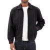 London Fog Chaqueta de golf con cierre frontal para hombre Auburn (tallas regular y grande), Negro, Mediana
