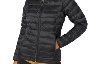 Amazon Essentials – Chaqueta acolchada, plegable, ligera, de manga larga, con cremallera completa y resistente al agua para mujer, negro, talla XS.
