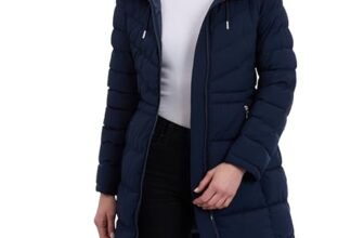 Tommy Hilfiger Chaqueta ligera con cremallera 3/4 para mujer, color azul marino, talla M
