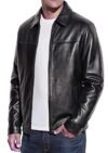 Chaqueta de piel de cordero auténtica para hombre Storemm | estilo clásico de motociclista | chaquetas de piel de cordero para hombre, Negro, Grande