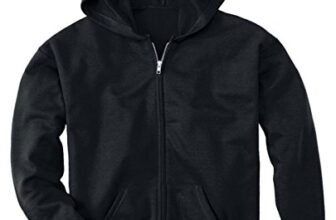Hanes – Sudadera de lana Ecosmart, con capucha y cremallera, para niños grandes, L