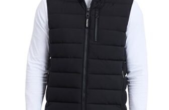 Calvin Klein Chaleco ligero y plegable con capucha para hombre, Ébano, Mediana