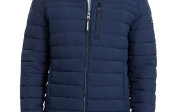 Calvin Klein campera inflable con cremallera completa de plumón para hombre, Mediana