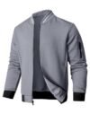 SAVKOOV – Chaqueta ligera de ajuste suelto para hombre, estilo bomber casual elegante, Gris, Grande
