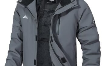 MAOYSSEN – Chaqueta de esquí para hombre, resistente al agua, abrigo cálido de invierno para la nieve, cortavientos con capucha para snowboard, apta para senderismo al aire libre, Gris-oscuro