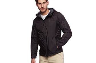 Tommy Hilfiger – Chaqueta impermeable transpirable con capucha, ligera, para hombre, Negro