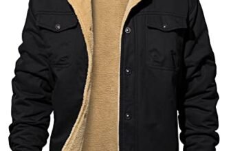 EKLENTSON Chaqueta de invierno para hombre, gruesa y térmica, de algodón, con forro polar cálido, abrigo de camionero con solapa, chaquetas cargo de trabajo para hombre, Negro
