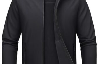 MAGCOMSEN – Chaqueta de Softshell para hombre con forro polar, ligera, impermeable, cortavientos, con cierre de cremallera, para invierno, táctica, de senderismo, Negro, Mediana