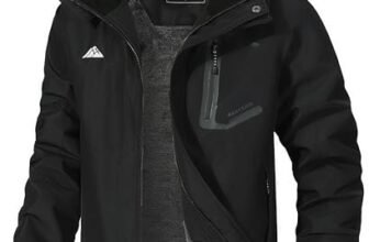 MAOYSSEN – Chaqueta de esquí para hombre, impermeable, de montaña, para invierno, chaqueta cálida para snowboard, cortavientos con capucha para nieve, ideal para senderismo, Negro