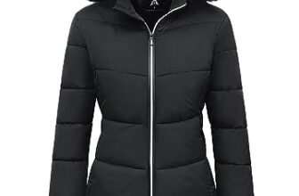 MOERDENG – Abrigos de invierno para mujer, a prueba de viento, abrigados, impermeables, gruesos, con capucha, chaqueta acolchada, Negro –