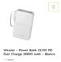 Power Bank 22.5W PD Fast Charge 20000 mAh – Blanco