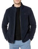 Tommy Hilfiger Chaqueta de forro polar clásica con cremallera frontal para hombre, Azul marino, Grande