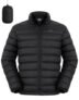 Pioneer Camp Chaqueta Acolchada Ligera y Empacable para Hombre Tipo Puffer, Abrigo Hinchado Aislado de Invierno, Repelente al Agua, Chaquetas Acolchadas Cálidas para Viajes, Negro, Grande