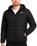 Reebok Chaqueta Acolchada para Hombre – Chaquetas Acolchadas Ligeras Glacier Shield Talla Grande para Hombre – Abrigos de Invierno Aislados para Hombre, Negro sólido, Pequeña