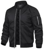 TACVASEN Chaquetas bomber para hombre, chaqueta acolchada térmica, resistente al agua, abrigos de invierno cálidos, Negro, Pequeña
