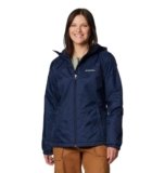 Columbia Switchback II – Chaqueta con forro de sherpa para mujer, Azul marino colegial, Mediana