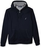 Nautica para hombre Nautica Hombres – Sudadera con capucha de forro polar con cierre completa y logo de ancla, Azul marino verdadero, Grande