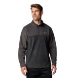 Columbia Chaqueta Steens Mountain Half Snap de vellón para hombre, carbón jaspeado/tiburón, M, Carbón jaspeado/tiburón