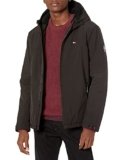 Tommy Hilfiger Chaqueta de rendimiento con forro sherpa de carcasa suave para hombre, Nuevo Negro, Mediana