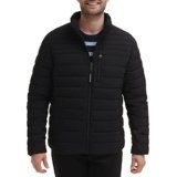 Calvin Klein Chaqueta ligera acolchada resistente al agua para hombre, negro elástico