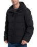 Pioneer Camp Abrigo de invierno para hombre, chaqueta puffer de invierno cálida, impermeable, engrosada, aislante, resistente al viento, con capucha, abrigo acolchado de plumón, Negro-1, Grande