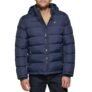 Tommy Hilfiger – Chaqueta acolchada con capucha para hombre (tallas estándar y grande y alto), Medianoche, Grande