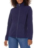 Amazon Essentials Chaqueta de Forro Polar Suave con Cremallera Completa de Ajuste Clásico para Mujer (Disponible en Tallas Grandes), Azul Marino, Pequeña