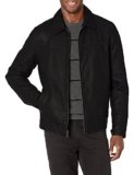 Tommy Hilfiger Chaqueta clásica de piel sintética para hombre, Negro, XL