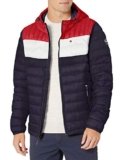 Tommy Hilfiger – Chaqueta acolchada con capucha para hombre, resistente al agua, Ultra Loft, Pequeña
