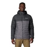 Columbia Chaqueta con capucha Powder Lite II para hombre, Gris de la ciudad/tiburón, Mediana