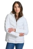 Tommy Hilfiger Chaqueta acolchada ligera y plegable esencial para mujer, Blanco, Mediana