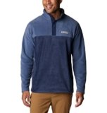 Columbia Chaqueta Steens Mountain Half Snap de vellón para hombre, azul marino universitario/montaña oscura, talla M, Azul Marino/Montaña Oscura