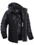 TACVASEN Chaqueta de invierno para hombre, chaqueta de forro polar resistente al agua, chaqueta de esquí de nieve, chaqueta táctica militar, abrigo parka con capucha, impermeable, Negro Gris, XXL