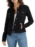 Wrangler Authentics – Chaqueta de mezclilla elástica para mujer, Negro, Mediana