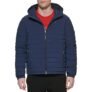 Tommy Hilfiger Chaqueta plegable con capucha de poliéster elástico para hombre, midnight