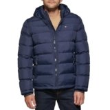 Tommy Hilfiger – Chaqueta acolchada con capucha para hombre (tallas estándar y grande y alto), Medianoche, Grande