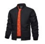 KEFITEVD Chaqueta bomber para hombre, abrigos de invierno con cremallera completa, rompevientos chaquetas para hombre, abrigos de trabajo casuales, Negro, XXL