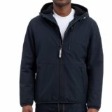 Michael Kors chaqueta de softshell para hombre con forro de sherpa sintético, chaquetas para hombre resistentes al viento y al agua, Negro, Mediana